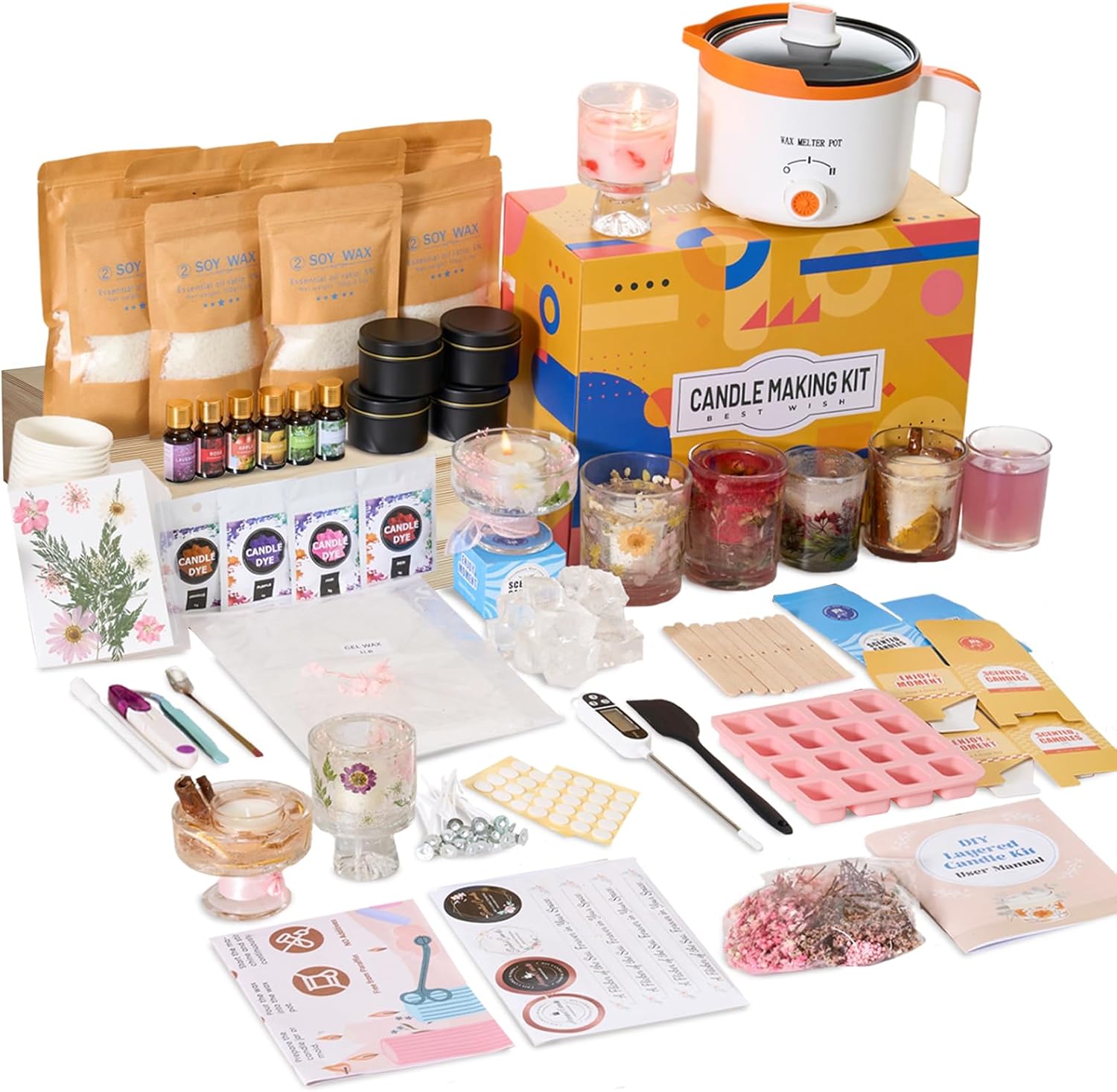 Candle Making Kit For Beginners - Kit 2-in-1 per Creare Candele Fai-da-Te