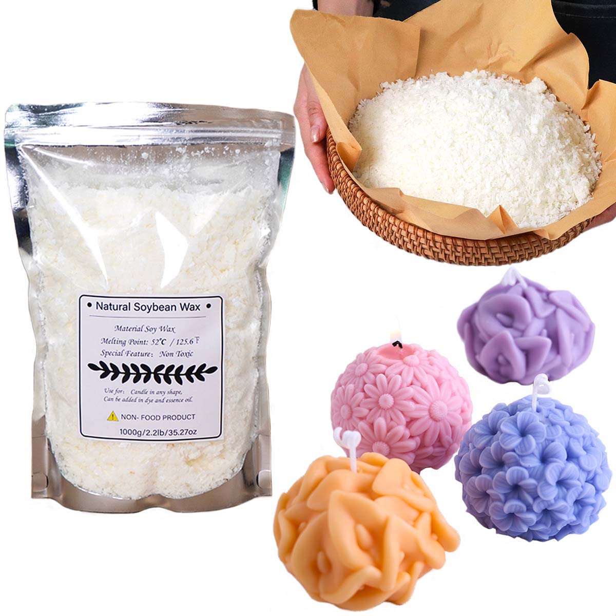 500g/1kg Naturale Cera di Soia - Candle Making Kit For Beginners recensione e prezzo