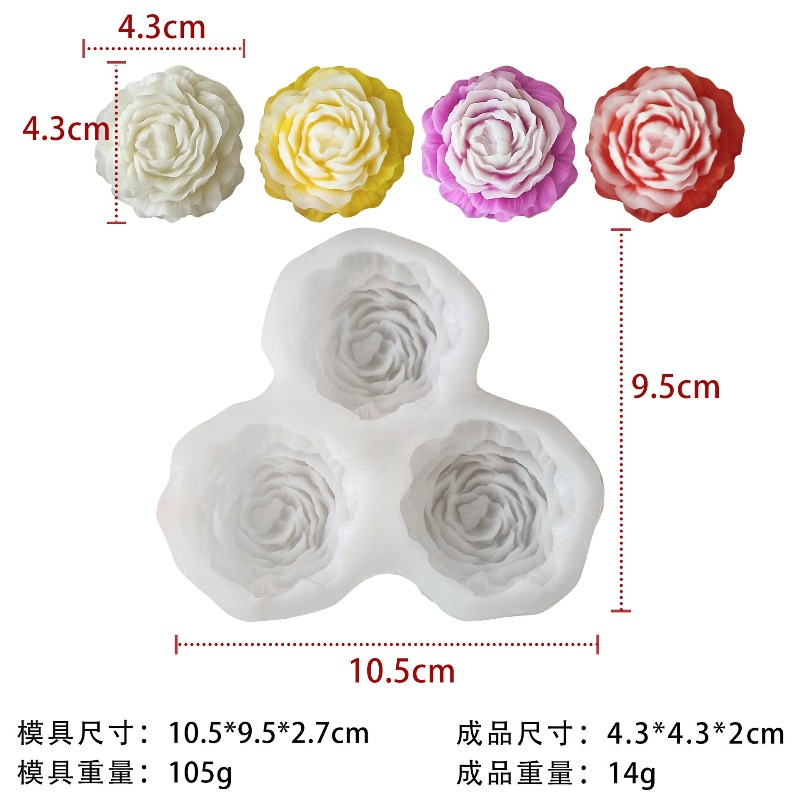 3 pz/set Fiore di Peonia Cande - Candle Making Products recensione e prezzo